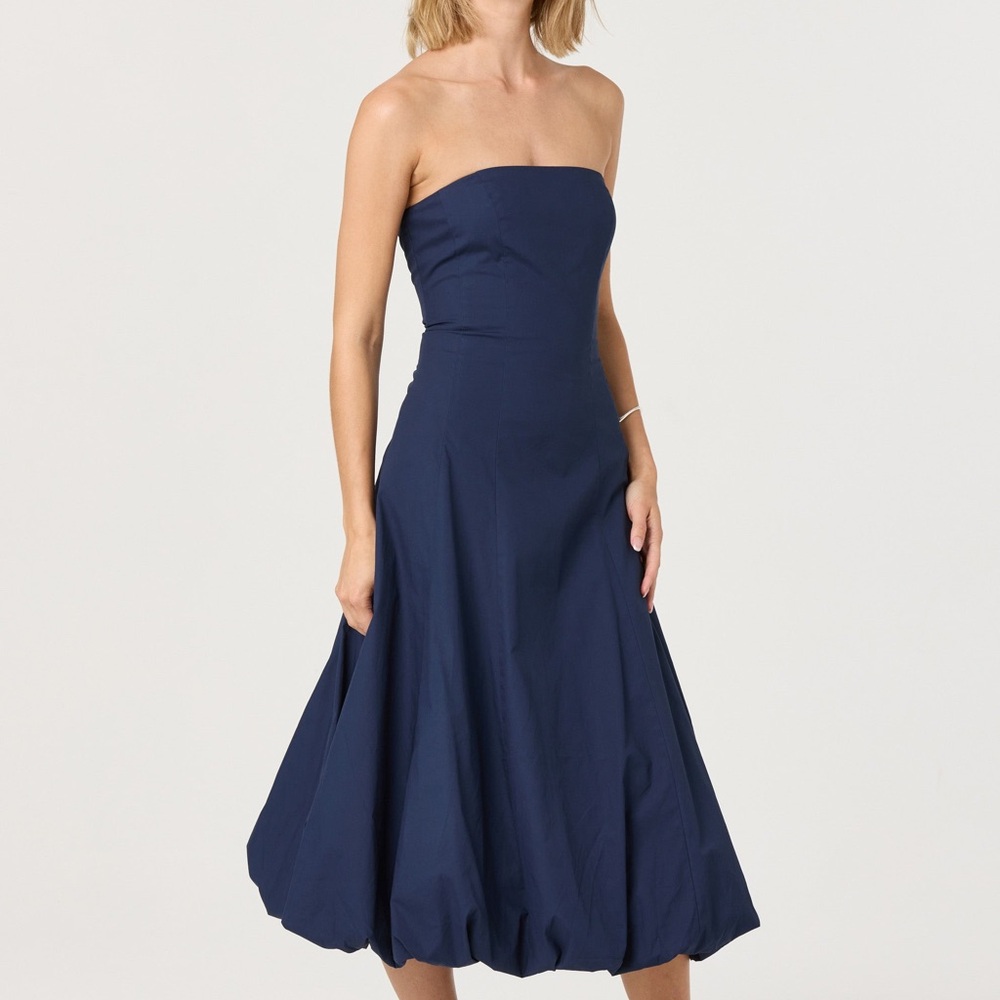 ASTR The Label - Lace Up Strapless Bubble Dress - WORN ONCE - Navy